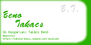 beno takacs business card